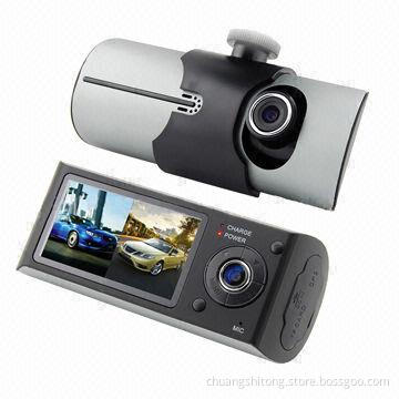 Popular R300 front/driver recording GPS logger, car DVR GPS dual camera
